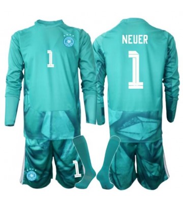 Tyskland Manuel Neuer #1 Målvakt Hemmaställ Barn VM 2026 Långärmad (+ Korta byxor)